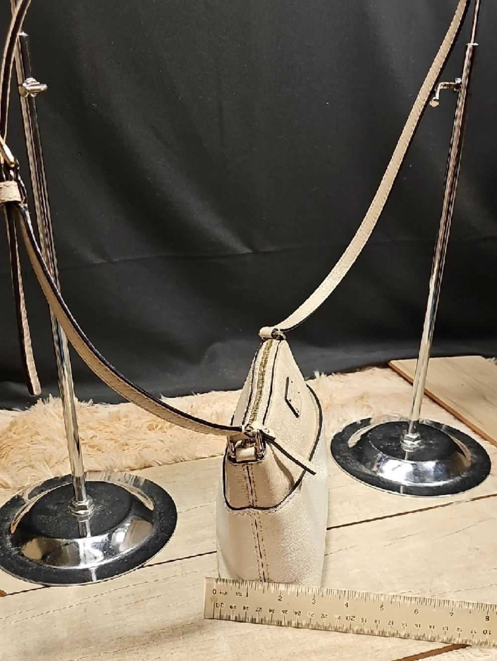 kate spade Beige Leather Crossbody Bag with Gold Hardware